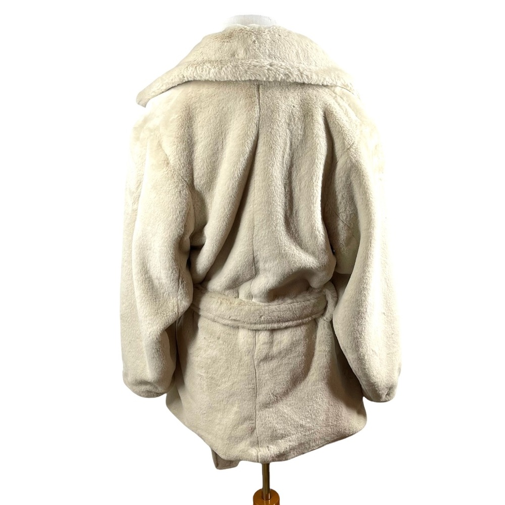 Vince Cream Faux Fur Belted Teddy Coat - Picture 9 of 12